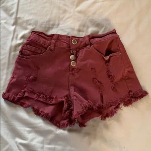 Burgundy jean shorts!